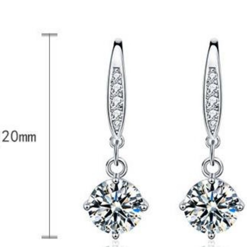 Certified 2ct. t.w. Moissanite Diamond Drop Earrings NEW - Picture 5 of 10